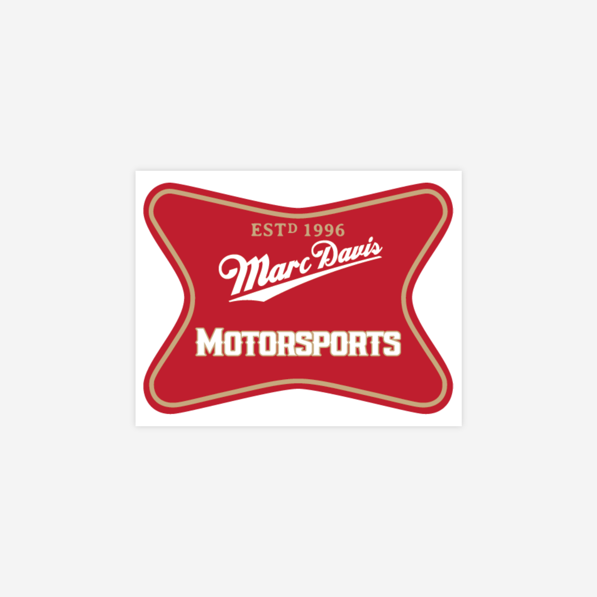 Red Marc Davis Motorsports logo sticker.